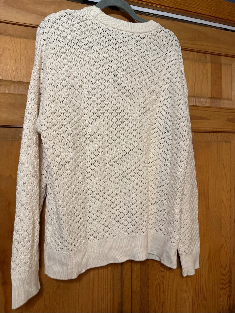 Goodfellow & Co Cream Openwork Crewneck Sweater